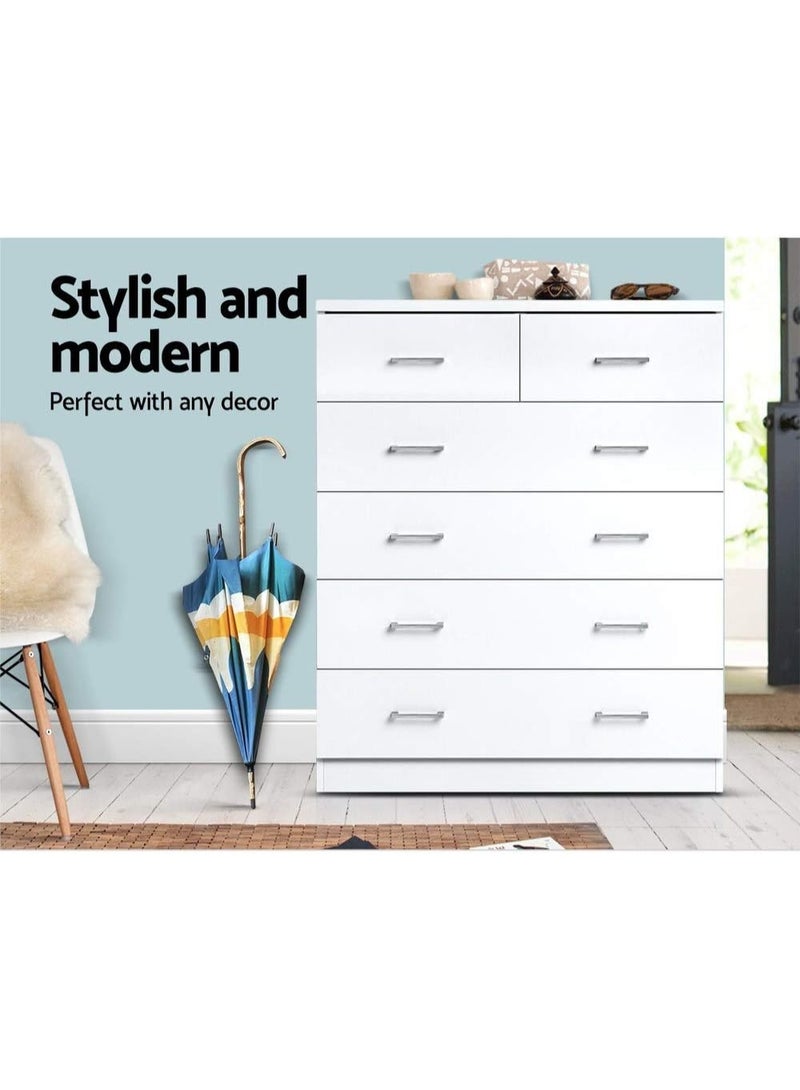 خزانة تول بوي بـ6 أدراج بيضاء من ارتيس، خزانة تنظيم الملابس بجانب السرير وغرفة النوم وغرفة المعيشة والمدخل - Image 4